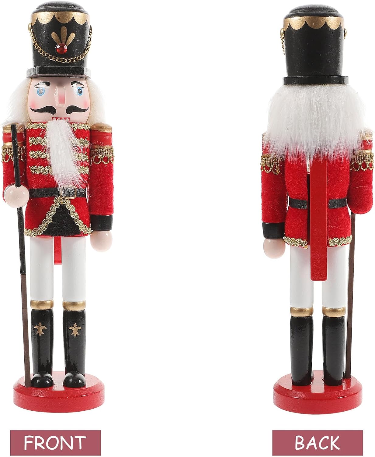 YARNOW Wooden Nutcracker Soldier Figurine Christmas Tabletop Ornament Traditional Indoor Nutcracker Craft Holiday Party Decor