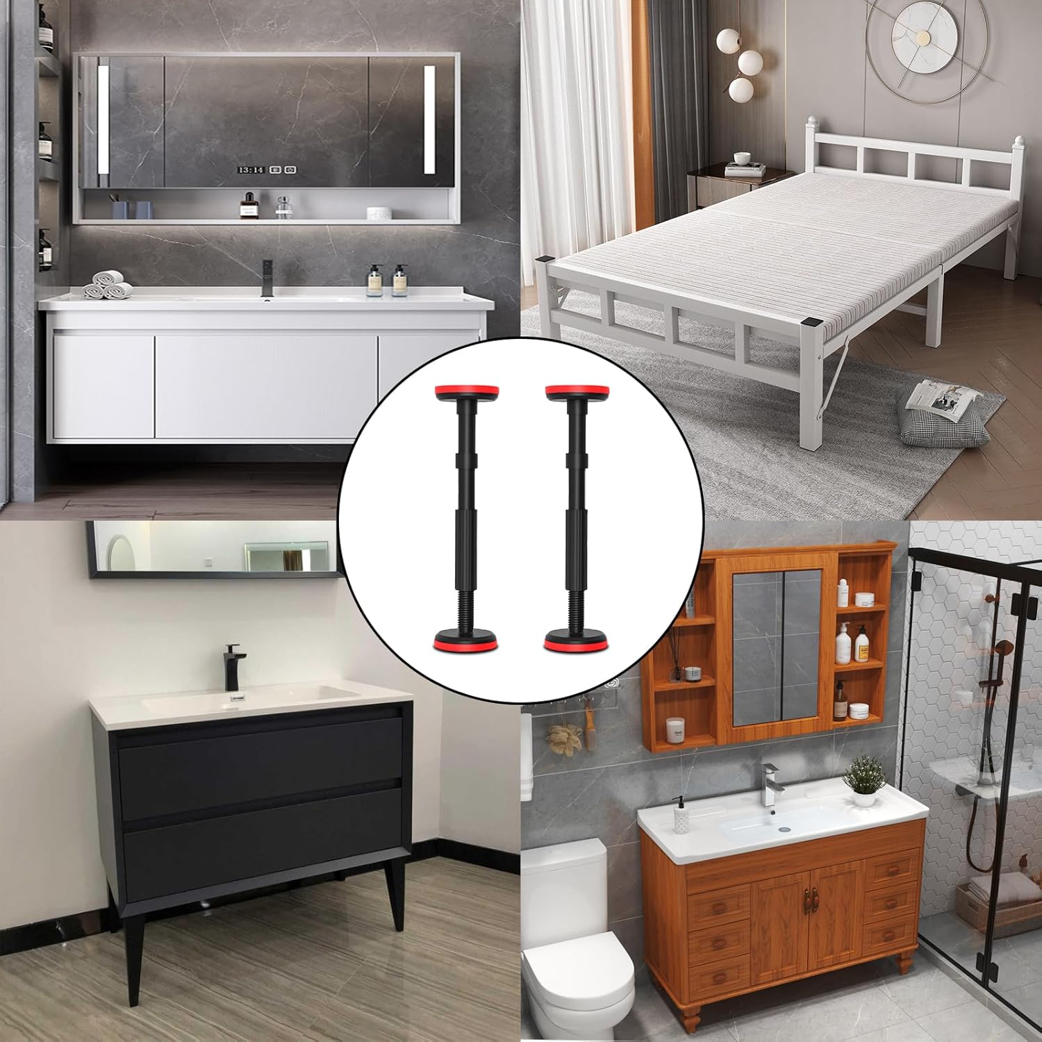 Bed Frame Support LegAdjustable Telescopic Support Pole Furniture Board Support Center for Cabinet Sofa Sink
