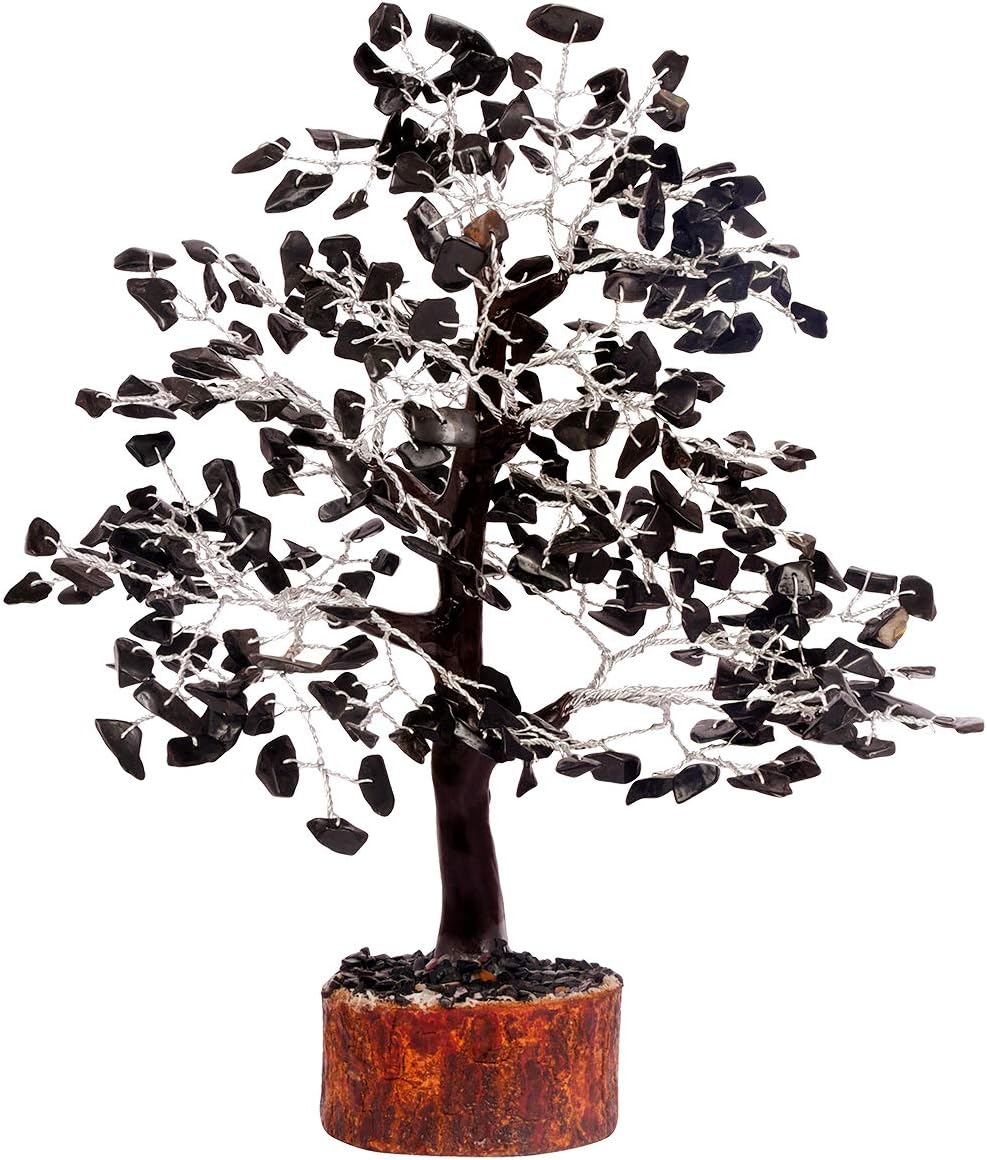 Black Tourmaline tree, crystals and gemstones tree of life Feng Shui bonsai crystal tree, decorative home accessories