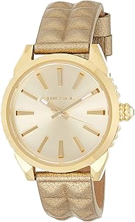 ساعة نوكي كوارتز حريمي من ديزل الستانلس ستيل والجلد بمينا أسود