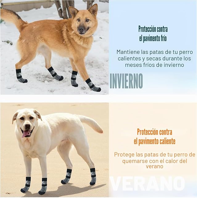 Foto 5 de 6 de 2 Pares de Calcetines Antideslizantes para Perros, Calcetines Perro