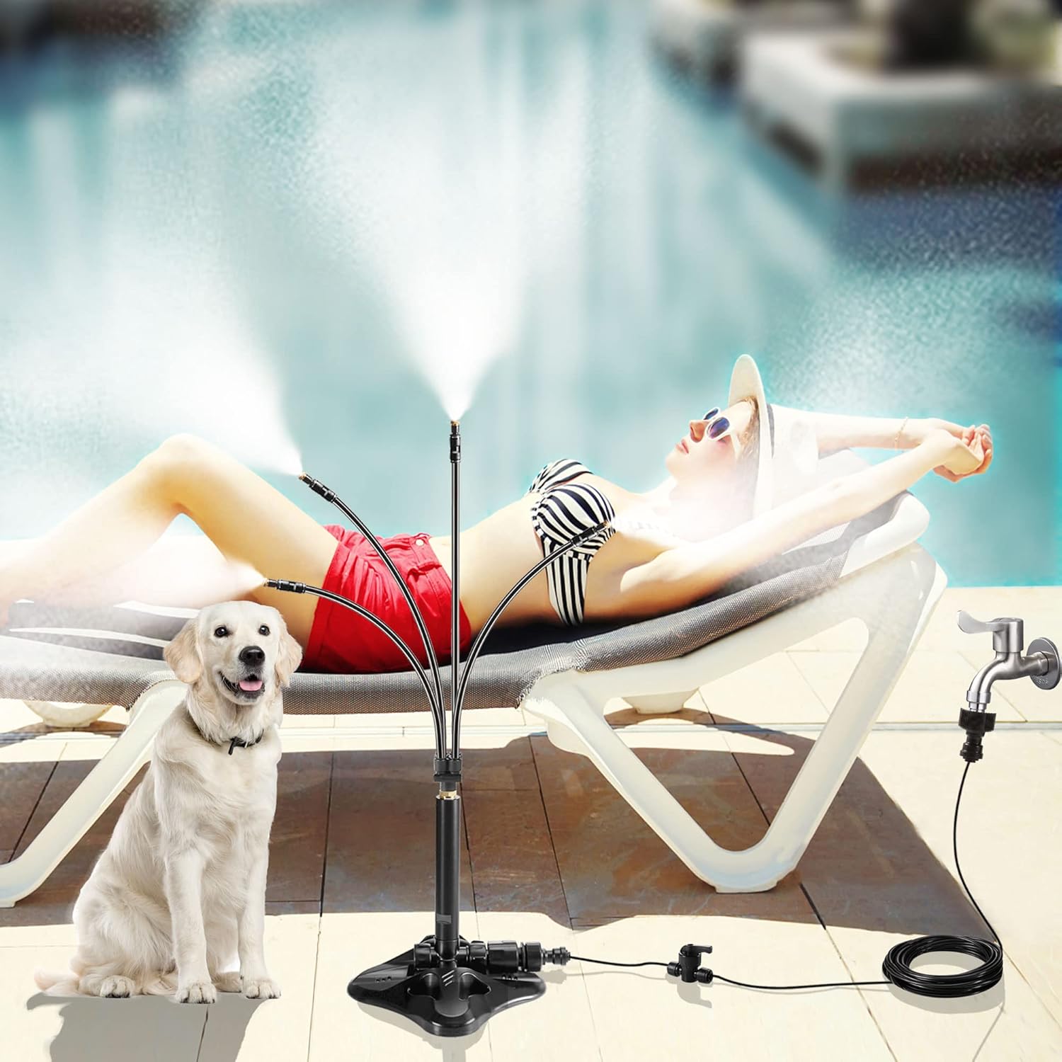 Standing Misters for Outside Patio, 26.5 FT Portable Misting System for