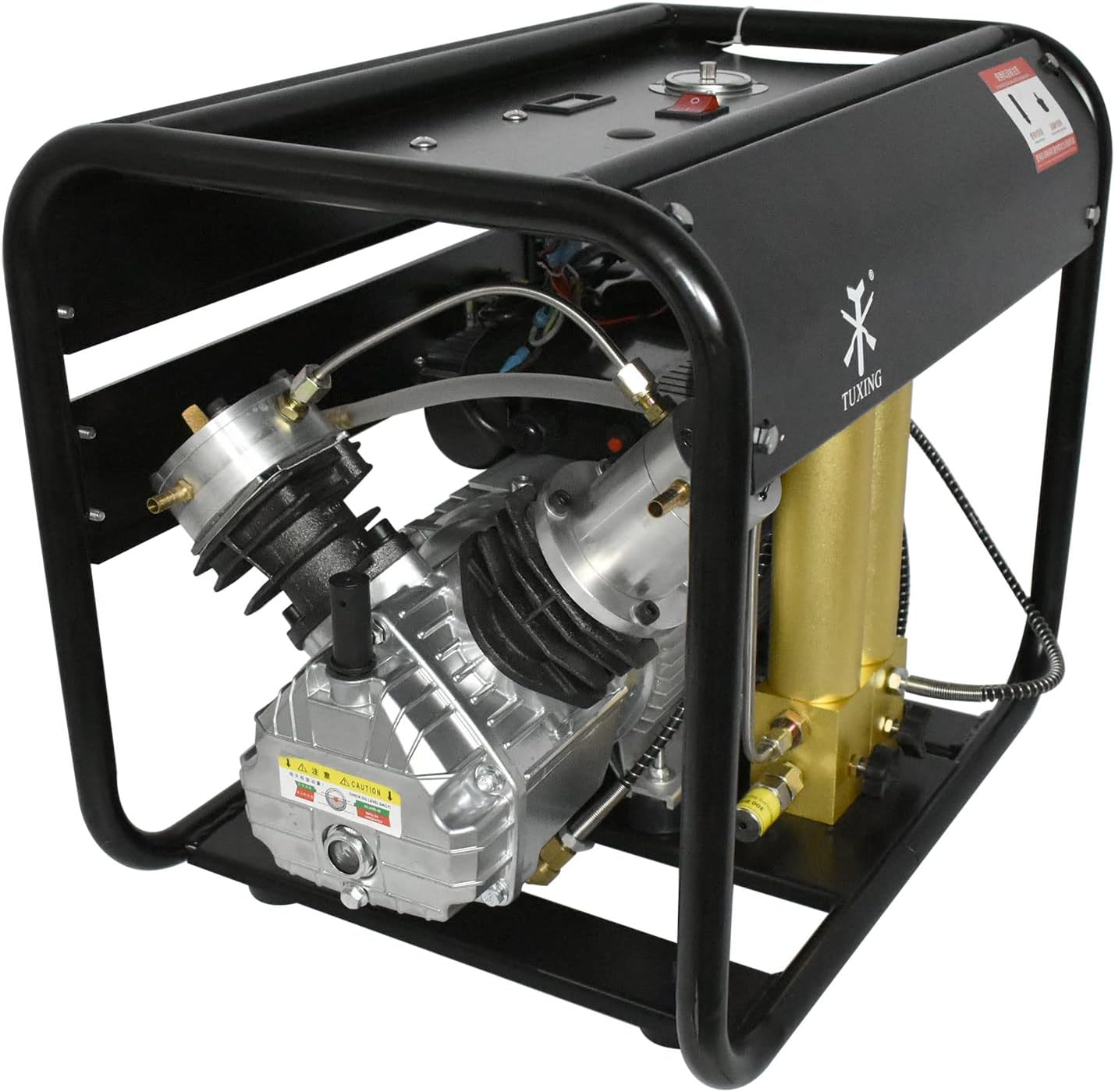 TUXING Pcp Air Compressor 4500psi, Scuba Tank High Pressure Pcp Compressor,Scuba Compressor for Filling Diving Tank Paintball Air Rifle 110V (Black)
