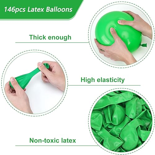 Miniatura 4 de RUBFAC Globos verdes, 146 unidades de diferentes tamaños, paquete de 36, 18, 12, 10, 5 pulgadas para guirnalda de globos o arco de globos como