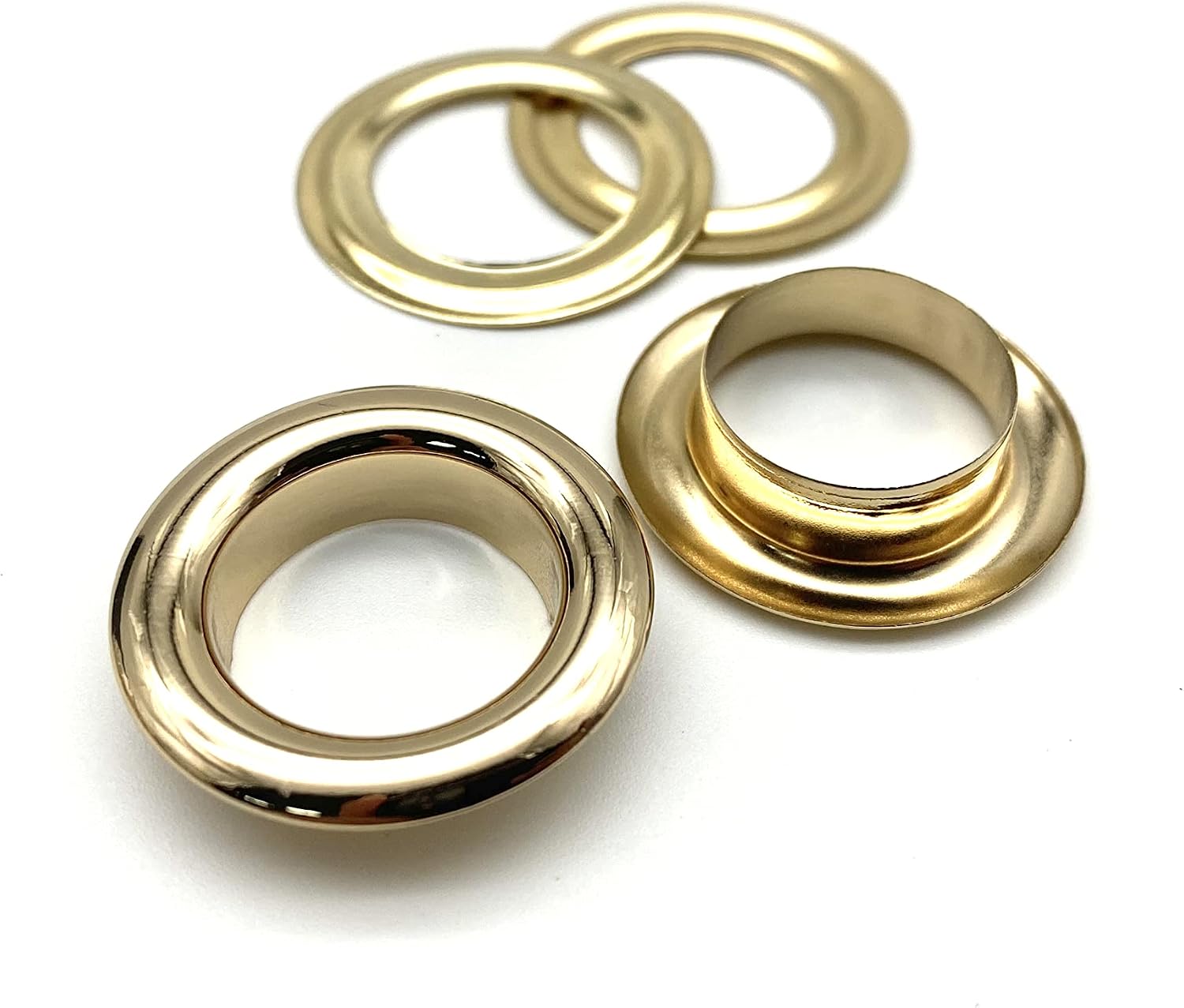 3dancraftit Stainless Brass Washable Round Eyelets Grommets and washers for Leather Purse Shoe Paper DIY Crafts Inner Size 11/16 Inch / 17mm Gold G3