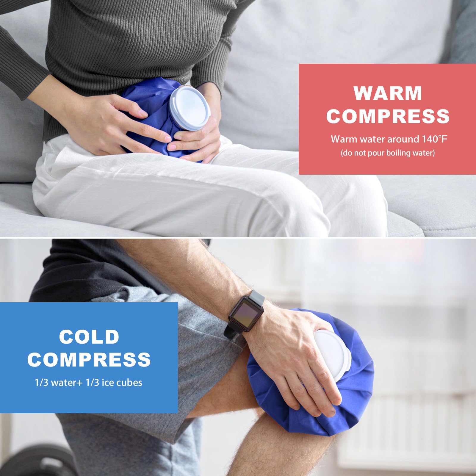 Kühlakkus für Verletzungen, wiederverwendbar, neue Generation, verdickende Physiotherapie, Kältepackungen für Verletzungen, Größen (15,2 cm, 22,9 cm, 27,9 cm) für Körperschmerzen, langlebig und