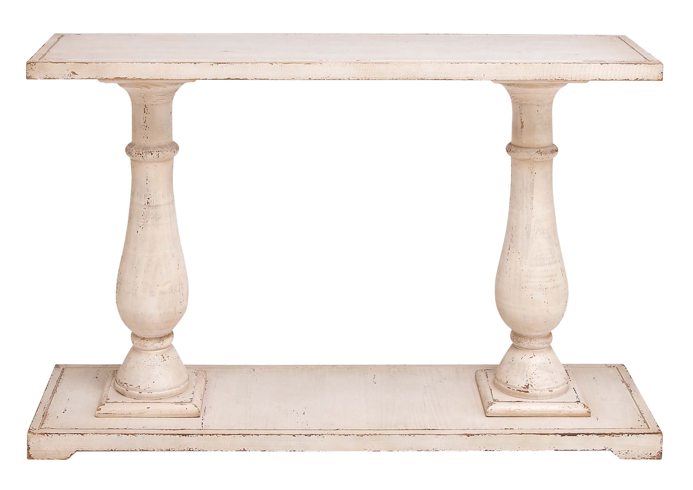 Farmhouse White Wood Console Table