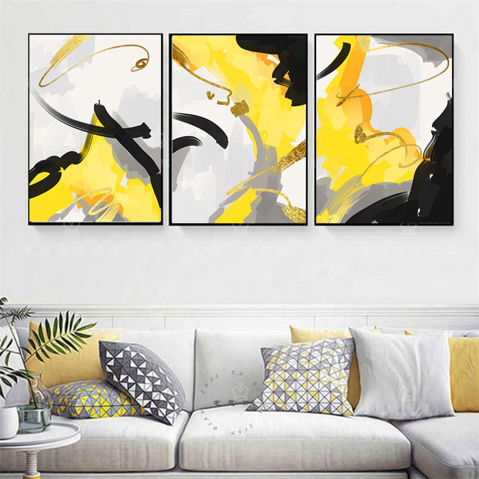 Décoration de maison moderne sans effort avec ce triptyque de toiles colorées - 6