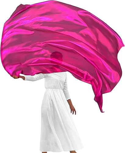 Miniatura 7 de Wuchieal Banderas rectangulares de 53 x 74 pulgadas, banderas de adoración para iglesia de baile, mantos cristianos para danzar, 1 pieza (varilla