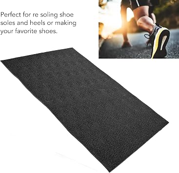 Zerodis Thick Shoe Sole Repair Rubber, Non Slip Rubber Soling Sheet for Bottom of Shoe Shoe Rubber Sole Sheet Antiwear Soft Elastic Relieving Pain Rubber Soling Sheet for Bot