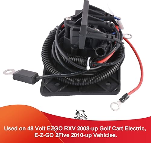 Miniatura 3 de Roykaw EZGO TXT RXV Receptáculo de cargador con arnés para carrito de golf de 48 V Cargador Delta-Q reemplaza OEM # 602529, 611200, 622417