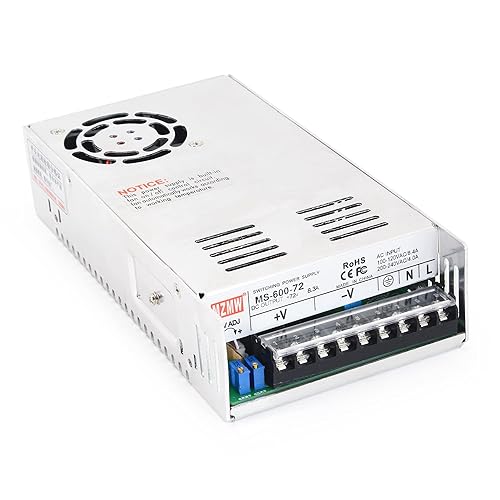 CNCTOPBAOS Transformador de fuente de alimentación conmutada de 600 W 72 V CC, adaptador de controlador de CA a CC, convertidor regulado universal