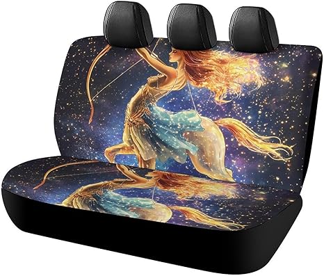 Sagittarius Zodiac Printed Car Back Seat Covers Nonslip Rear Car Seat Protector Decor Fits for Most Cars