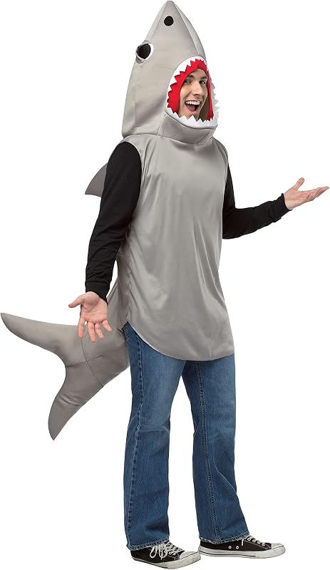 Men's Sand Shark Adult Halloween Costume, Grey
