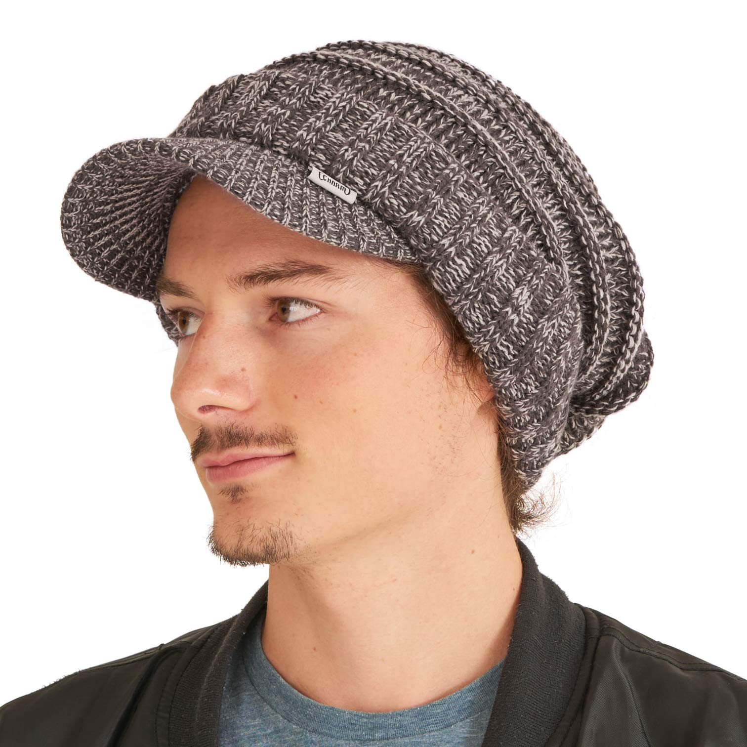 Wintermuts, vizier, gebreid, heren, hoed, dames, oorbescherming, muts, warm, beanie, bruin, één maat