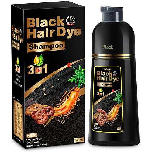 Champú de tinte para el cabello 3 en 1 para cabello gris, ingredientes herbarios, champú natural, tinte para el cabello para mujeres y hombres