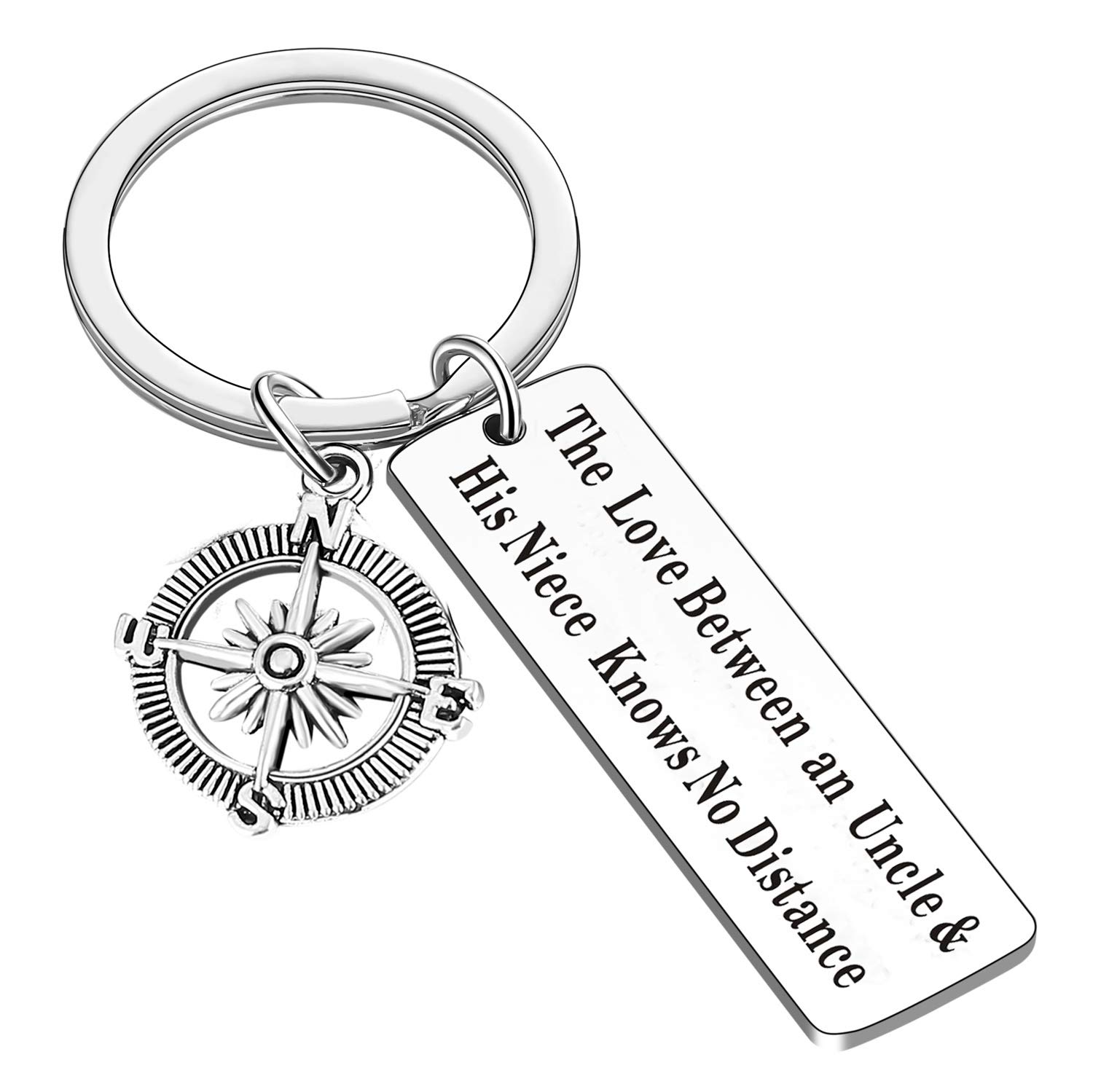 NimteveLong Distance Relationships Gifts For Uncle Niece Nephew Uncle Gifts Niece Keychain Nephew Keyring Charms Key Chains (The Love Between An Uncle & His Niece Knows No Distance)