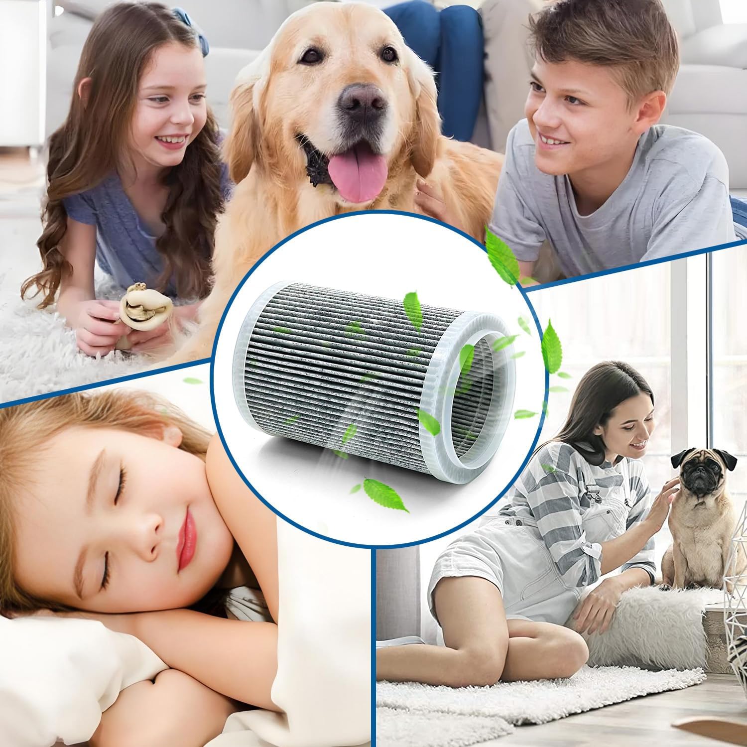 HEPA Replacement Filter For Air Purifier Compatible with ZHIBO-C30 Filter For ANB-VIHOSE-41021 Air Purifier Filters (2Pack)
