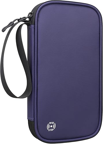 FEACAN Soporte para pasaporte familiar, organizador de documentos de viaje, billetera premium para mujeres y hombres, bloqueo RFID, portátil,