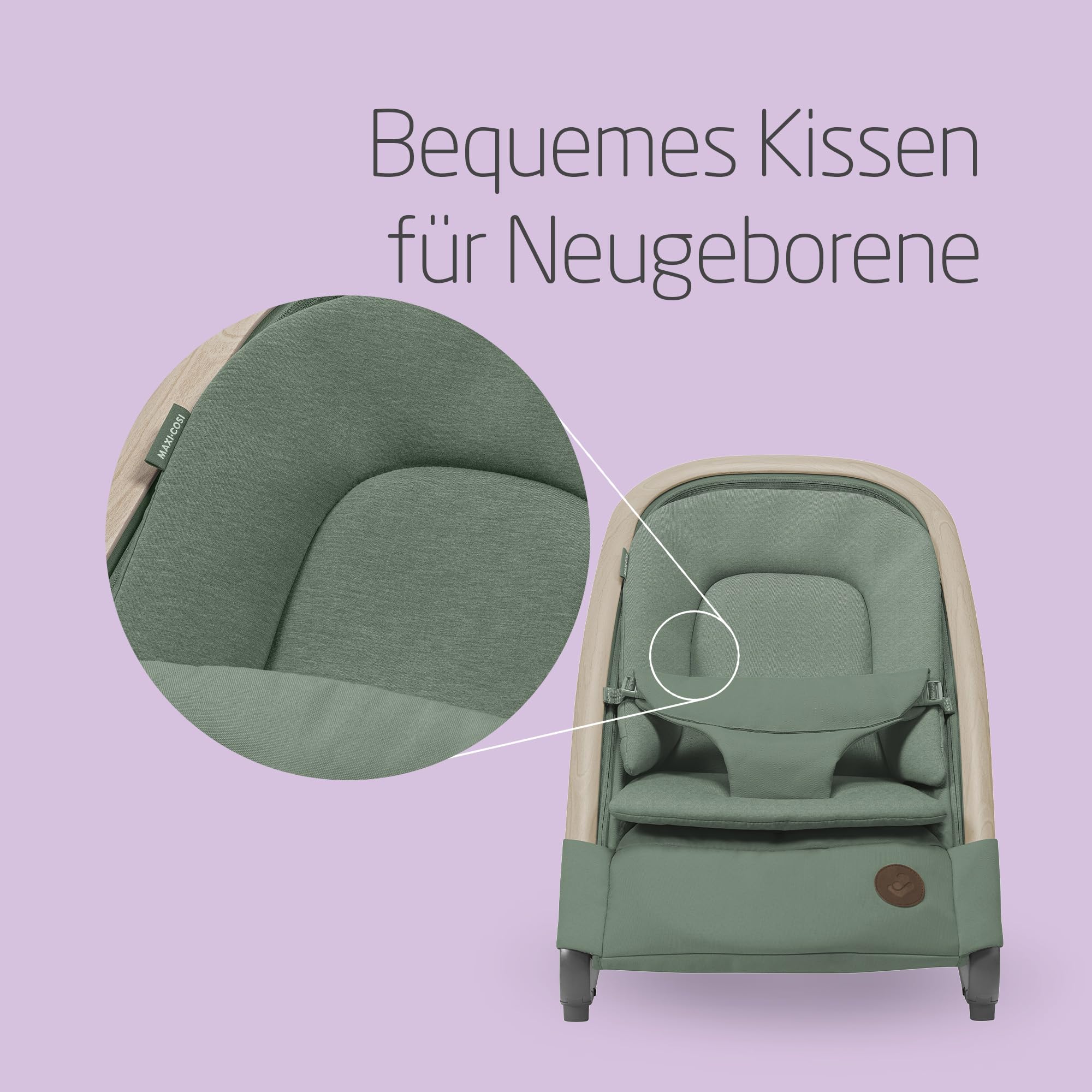 Maxi-Cosi Kori 2-in-1-Babywippe mit Spielzeugbogen, 0–2 Jahre, bis 15 kg, Easy-in-Gurt, Eco Care