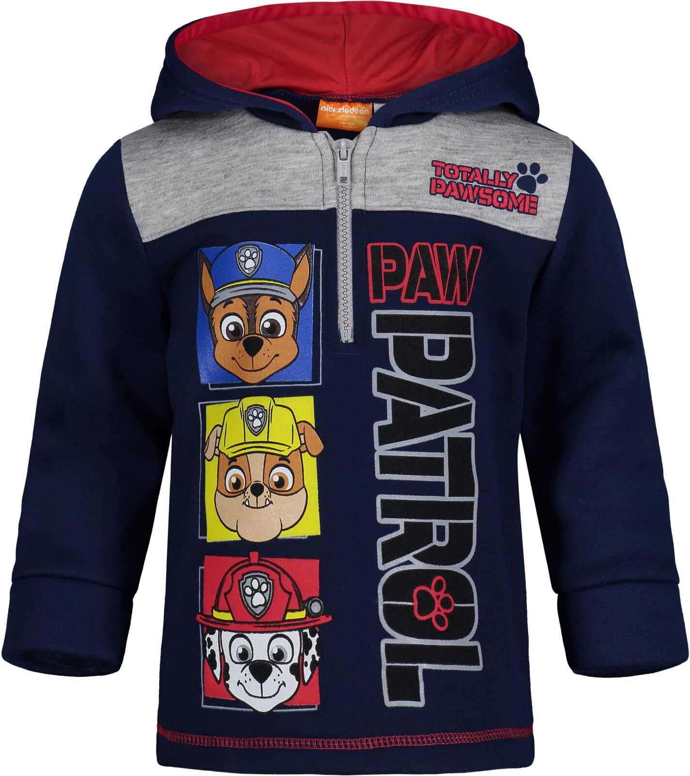 Paw Patrol Rubble Marshall Chase Fleece Half Zip Hoodie Toddler to Big Kid