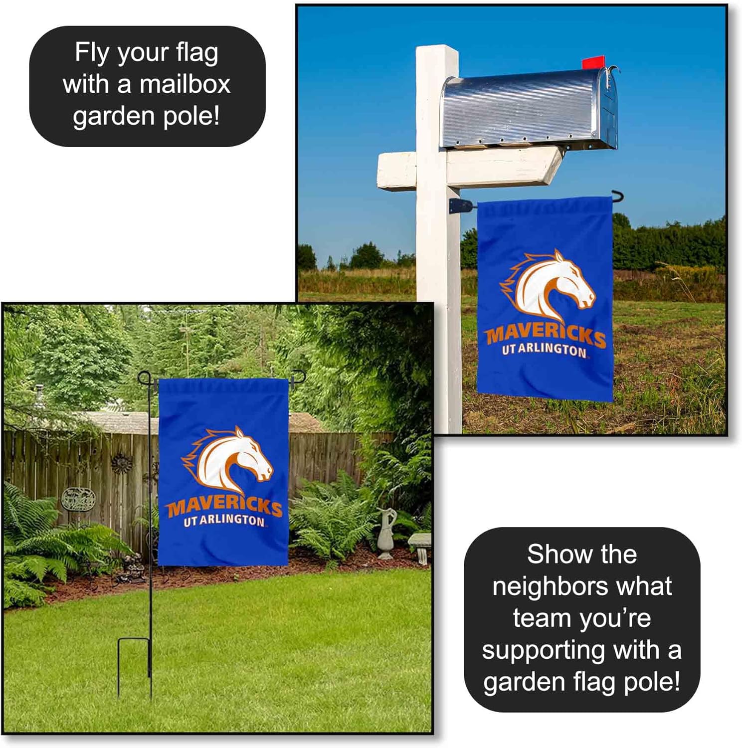 Texas Arlington Mavericks Garden Flag