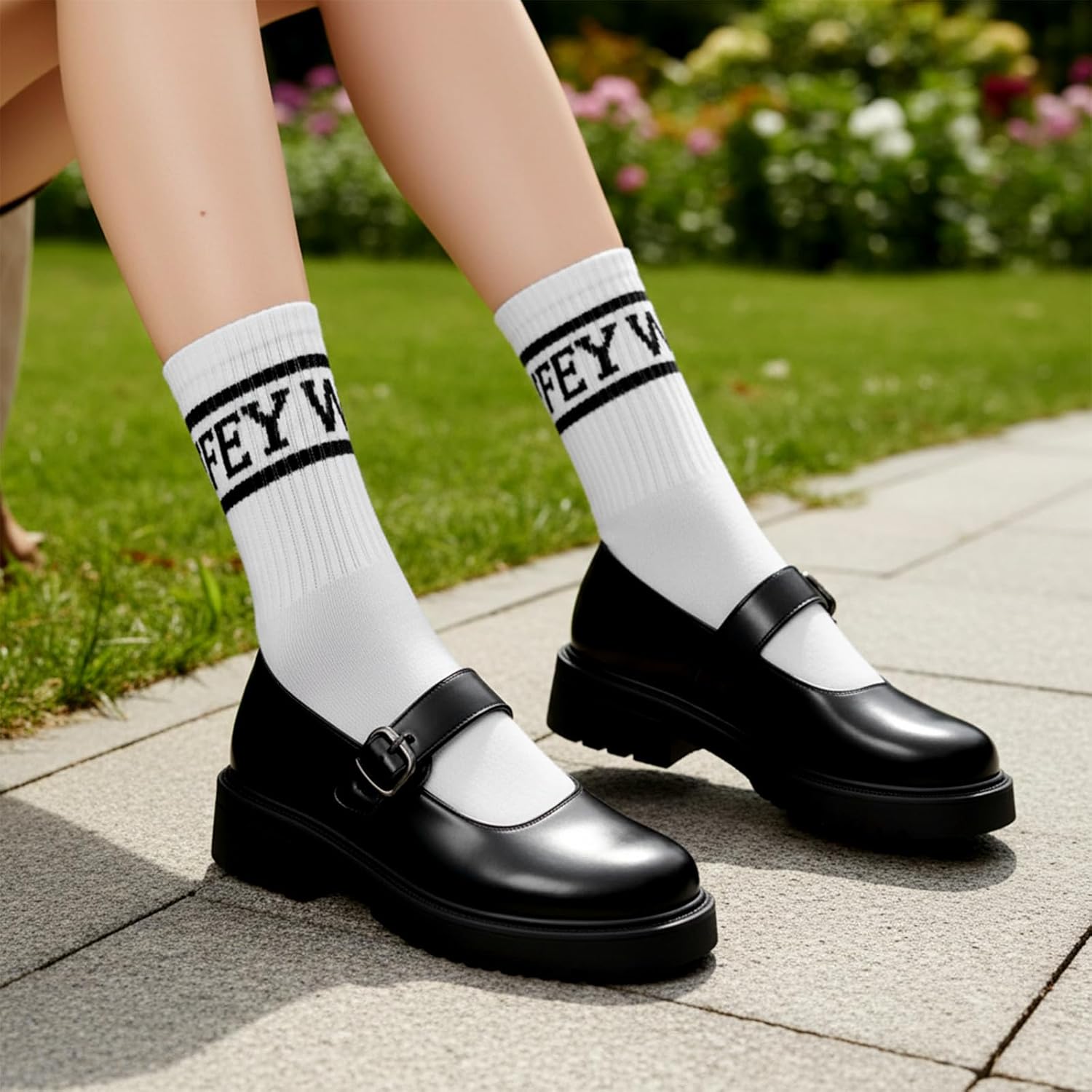 Wifey Socks Newlywed Socks Bride Sock Wedding Essentials Bride Bachelorette Gifts White with Black Text Keepsake for Women Anniversary White - Image 3