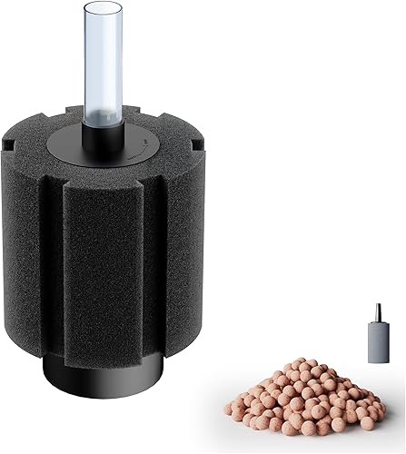 Miniatura 11 de Filtro de esponja para acuario de 80 a 150 galones con piedra de aire y medios de cerámica, filtros silenciosos para tanque de peces para cría de 1