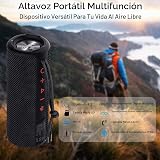 XENEO X21 Altavoz Bluetooth inalámbrico portátil al aire libre impermeable con radio FM, ranura para tarjeta micro SD, AUX para ducha - Estuche rígido de viaje incluido