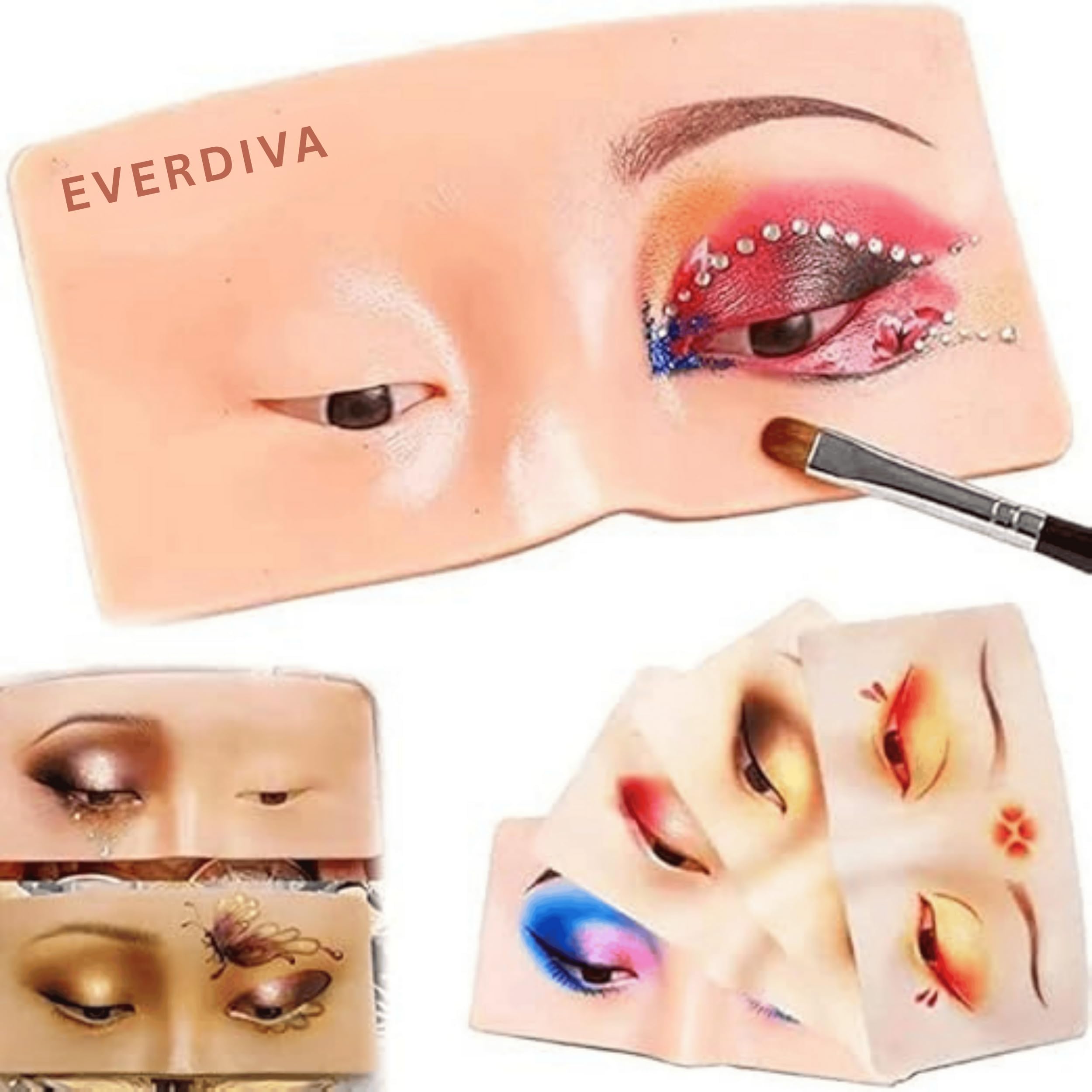 Makeup Practice Face Board – Reusable Silicone Face Dummy for Makeup Training | Realistic Practice Skin Mask for Eye, Lip & Full-Face Makeup | Ideal for Beginners & Professional Makeup Artists (Skin Tone)-image-19