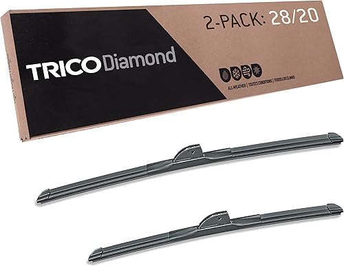 Miniatura 55 de TRICO Diamond 20" + 18" Limpiaparabrisas de repuesto premium para automóvil (juego de 2), limpiaparabrisas de haz para todas las estaciones para