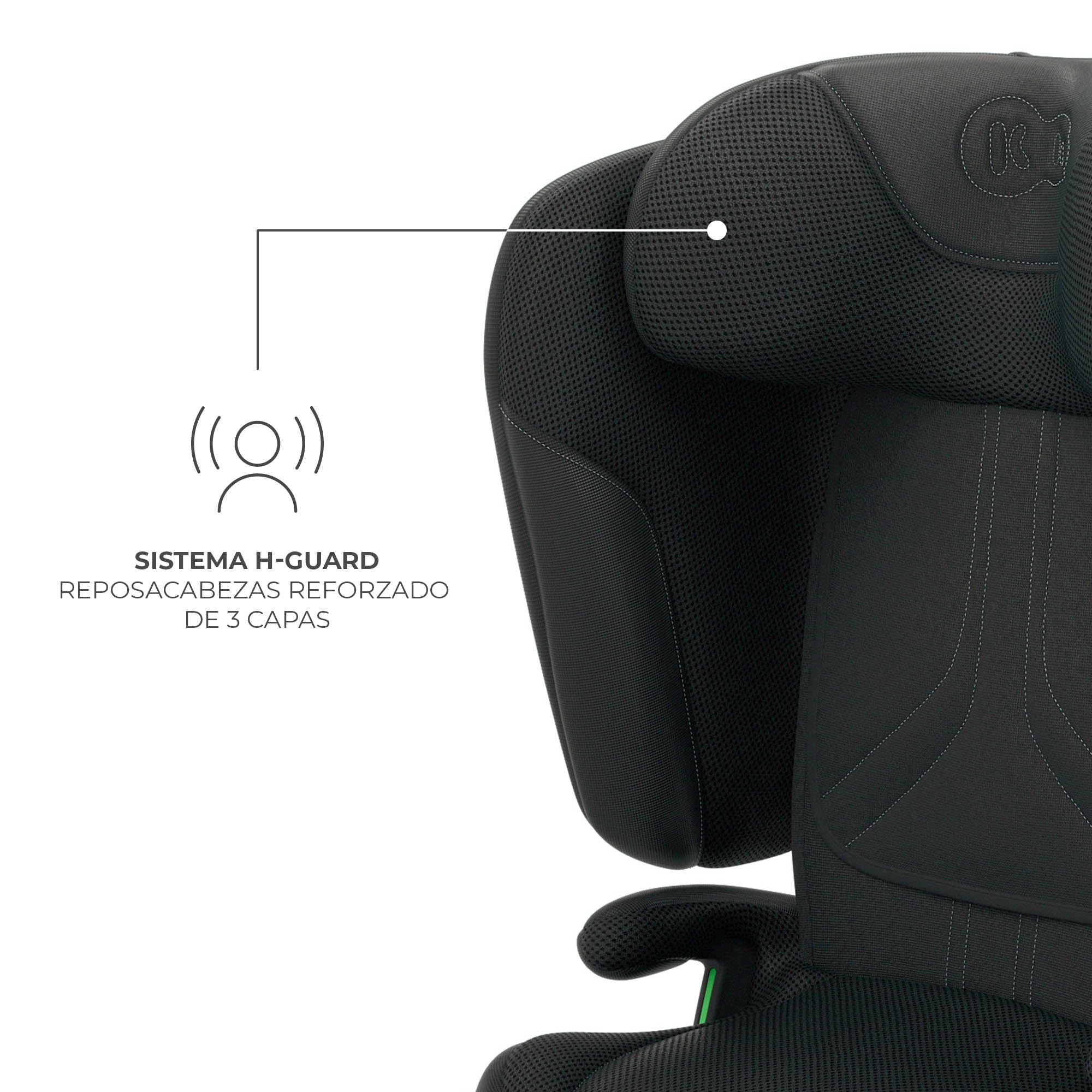 Kinderkraft UNITY 2, Fotelik 100–150 cm dla dzieci 3,5–12 lat, 5-stopniowa regulacja oparcia, Składany, ISOFIX, systemy SPS+ i H-GUARD, Tapicerka AIR FLOW, Łatwe czyszczenie, Czarny