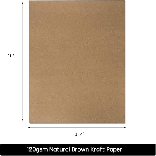Miniatura 2 de Paquete de 120 unidades de papel Kraft, papel de papelería marrón, papel de manualidades marrón para artes y manualidades, dibujo, proyectos de