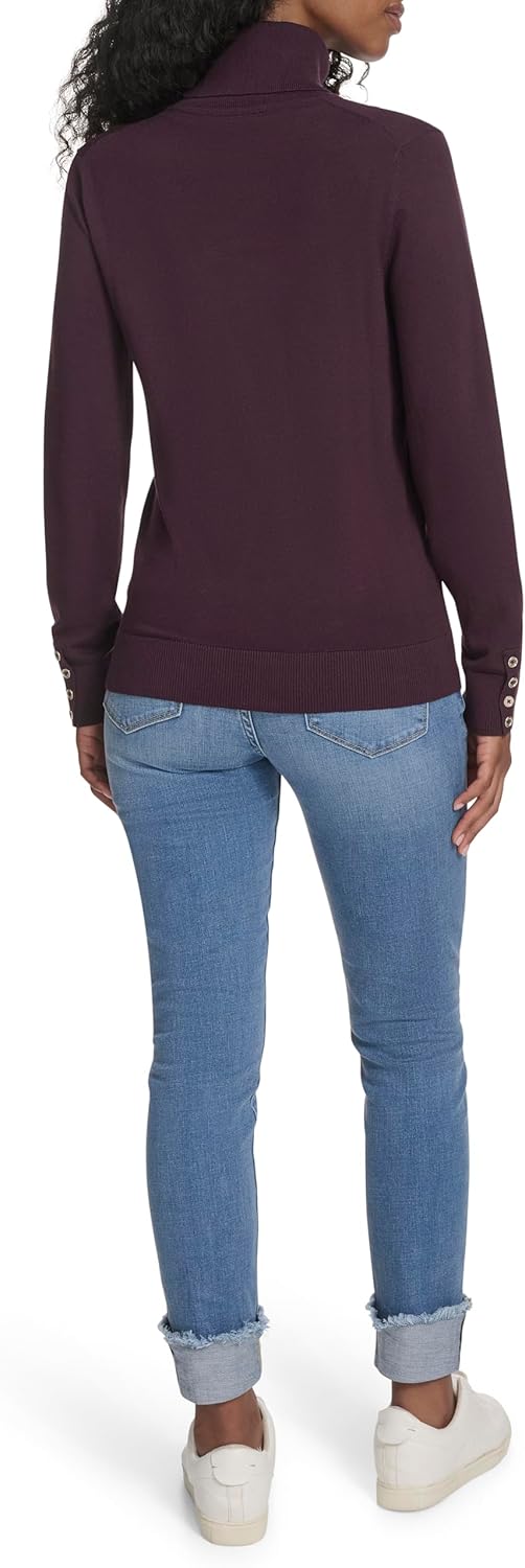 Tommy Hilfiger Womens Cotton Lightweight Turtleneck Sweater - Image 3