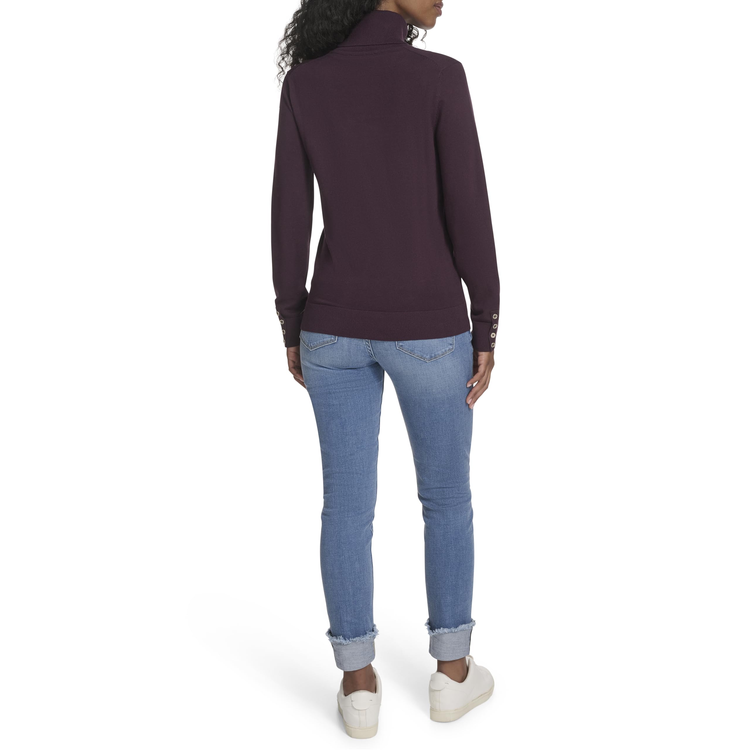 Tommy Hilfiger Cotton Lightweight Turtleneck Sweater Suéter Mujer (Pack de 1)