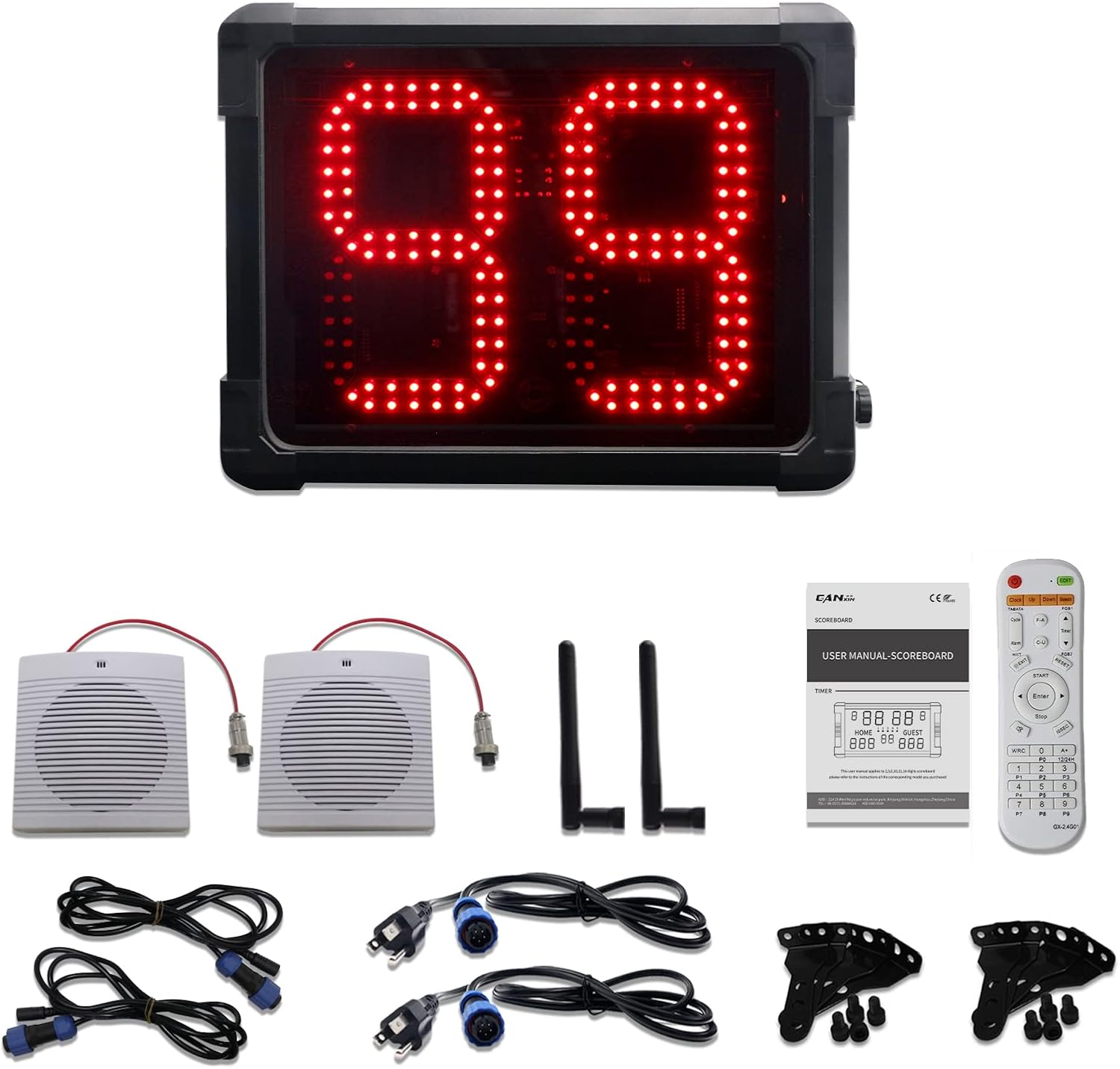 GAN XIN LED Shot Clock Programmable 14/24/30 Seconds Countdown for Basketball Game (GO2D-8Rx2) : Sports & Outdoors