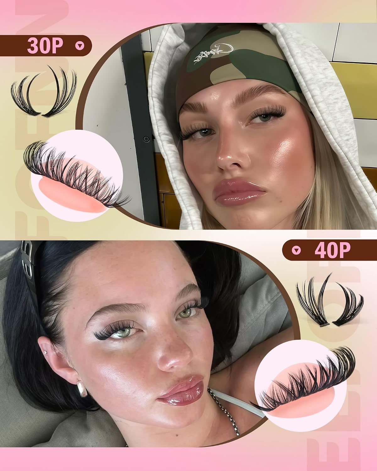 30D/40D/50D/60D/80D/100D Lash Clusters Wispy Eyelash Clusters 560pcs image 3