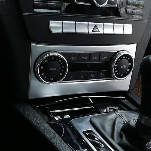 YIWANG Marco de perilla de control central de ABS cromado para Mercedes Benz Clase C W204 2011-2014 Accesorios de automóvil (plata mate)