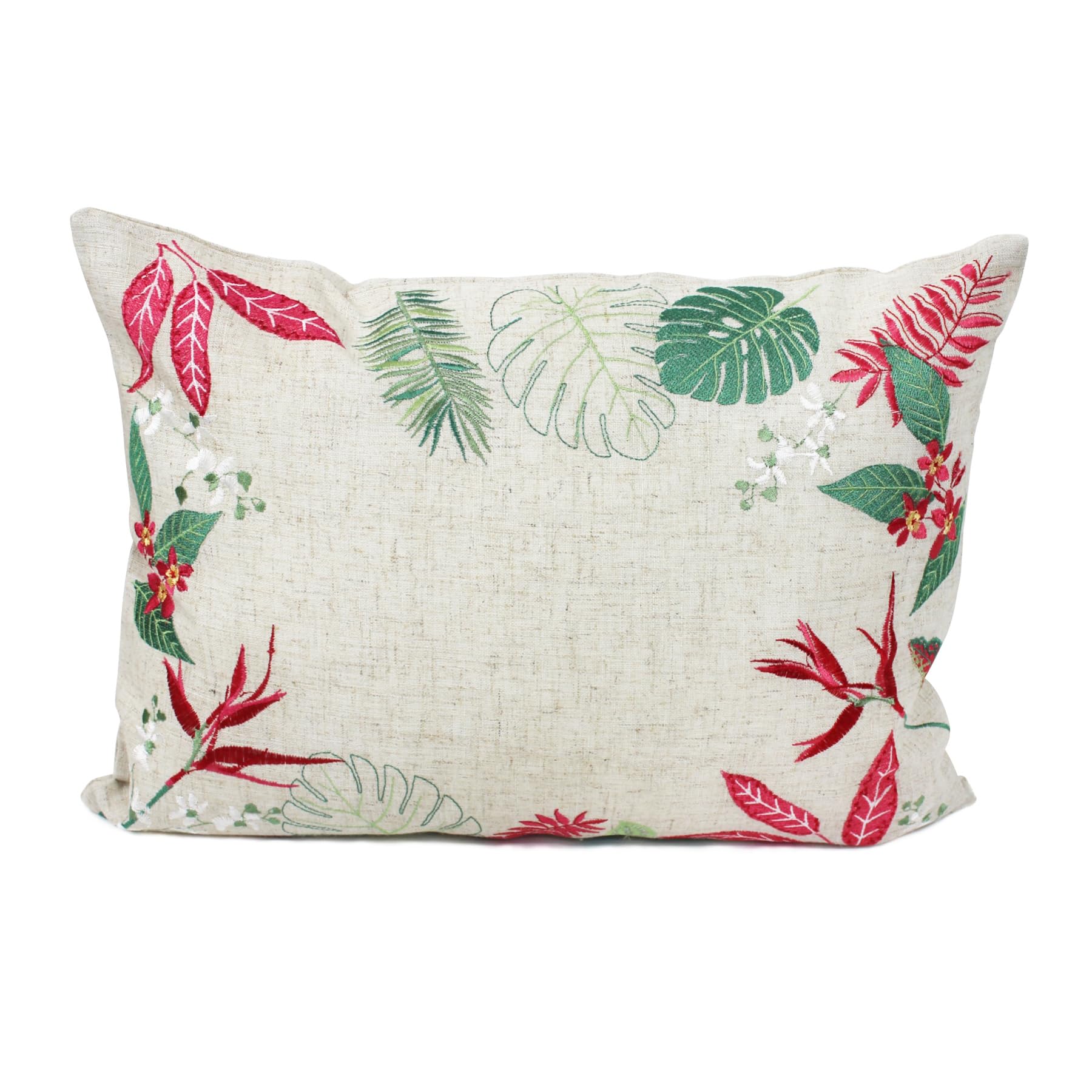 Peggy Wilkins Lumbar Floral Embroidered Scatter Cushion Oasis from B&Q