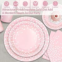 Vista 34 de Platos de papel plateado y servilletas para fiestas, platos blancos y plateados para 24, 168 piezas de decoraciones de fiesta plateadas para boda