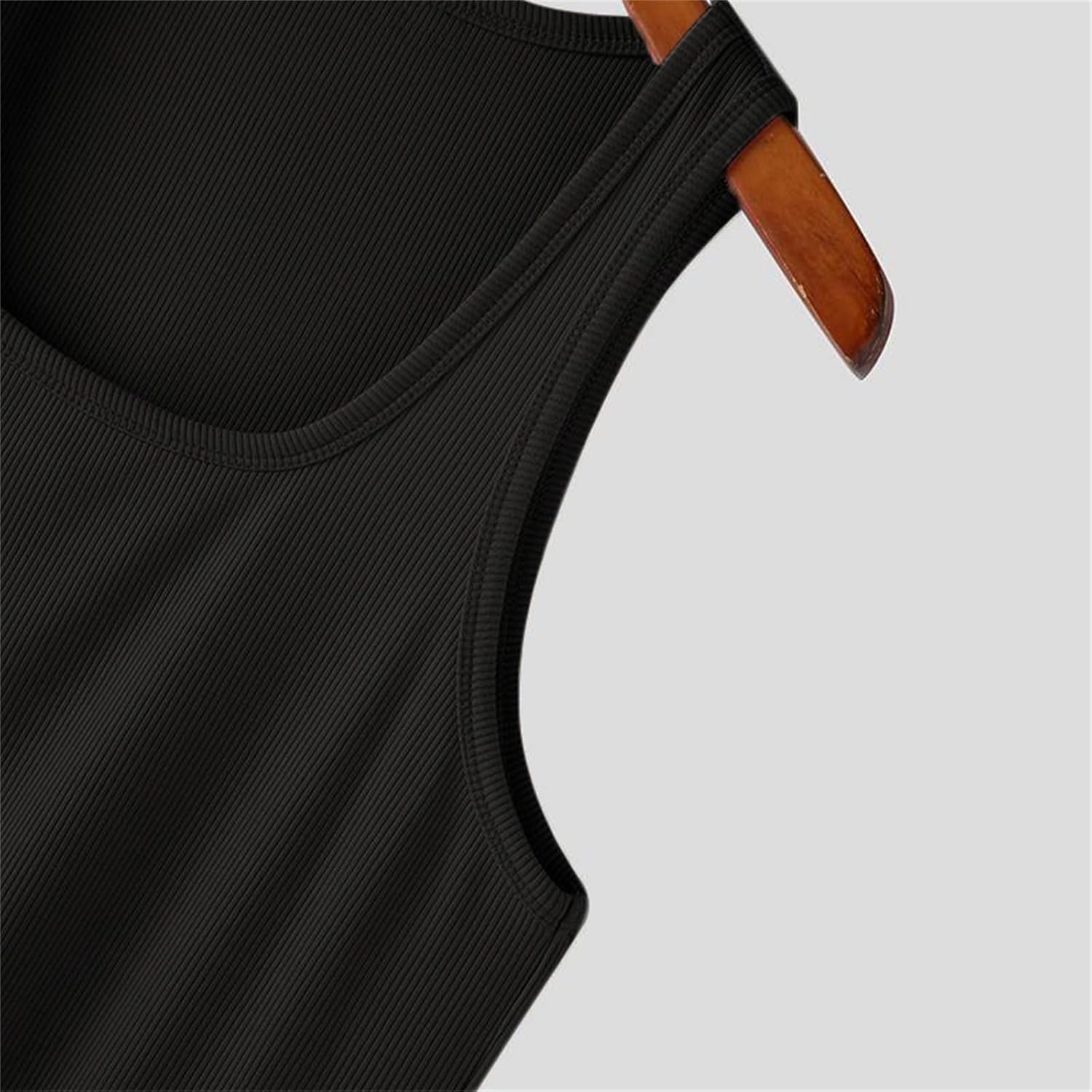 Men's Square Neck Ribbed Tank Top – Muscle Fit Gym Tank for Workout, Bodybuilding & Athletic Training