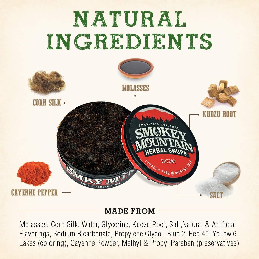 Smokey Mountain Herbal Long Cut - Cherry - 10 Tin Dominican Republic