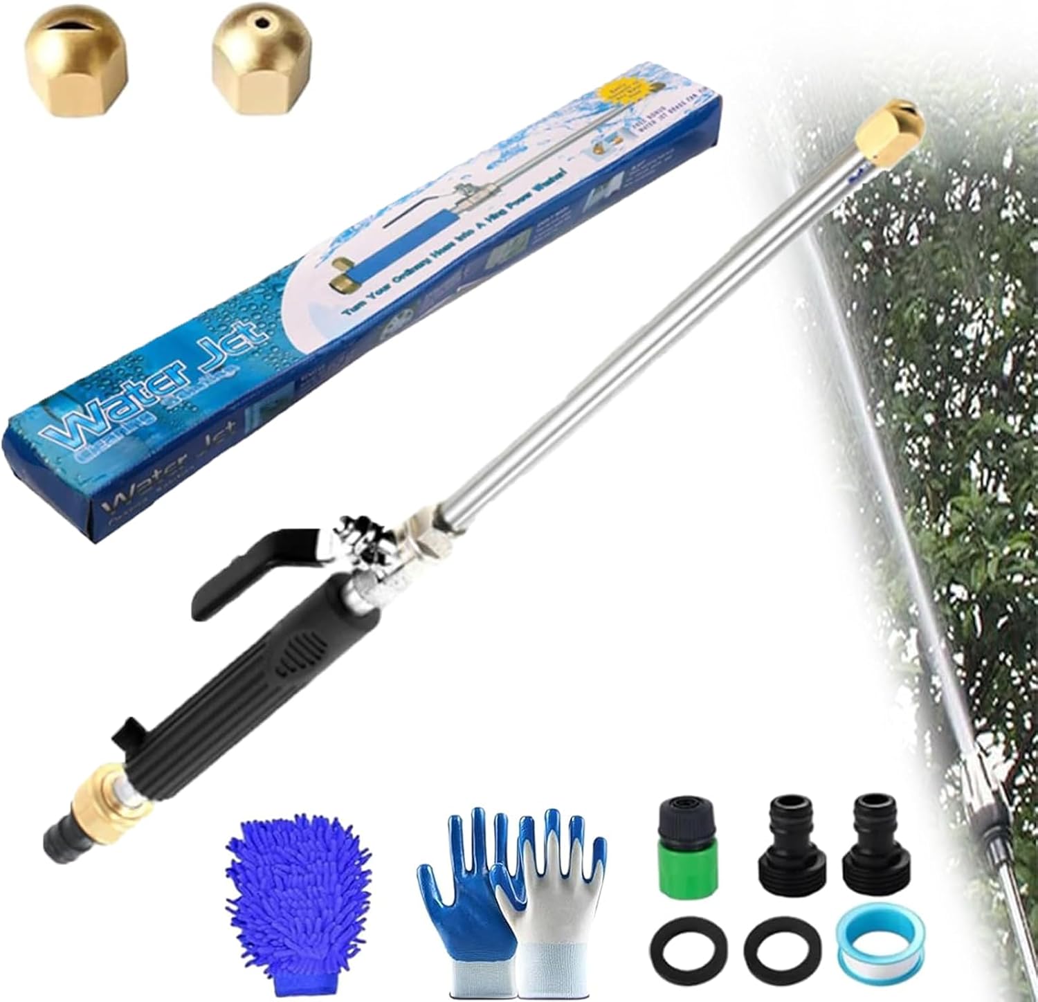 2025 Upgraded Pressure Washer, Jet Power Washer, 2-in-1 Pressure Washer, with 2 Jet Different Nozzle and Hose Quick Connectors (Black Set)