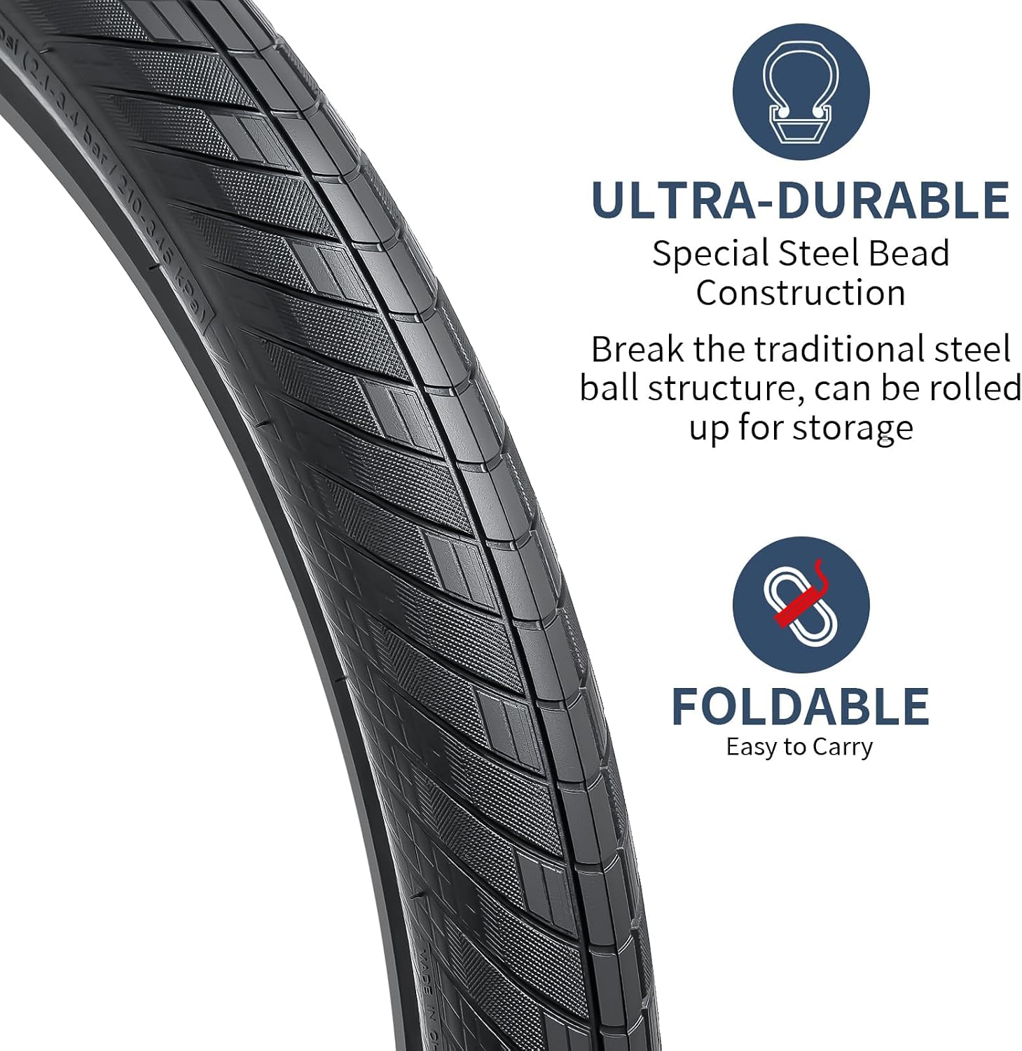 YUNSCM 2-PCS 26" Road Bike Tires 26x2.40 60-559 Tires Compatible with Cruiser Bike Tires 26x2.35 26 x 2.40 Bike Bicycle Tires (Y-773)