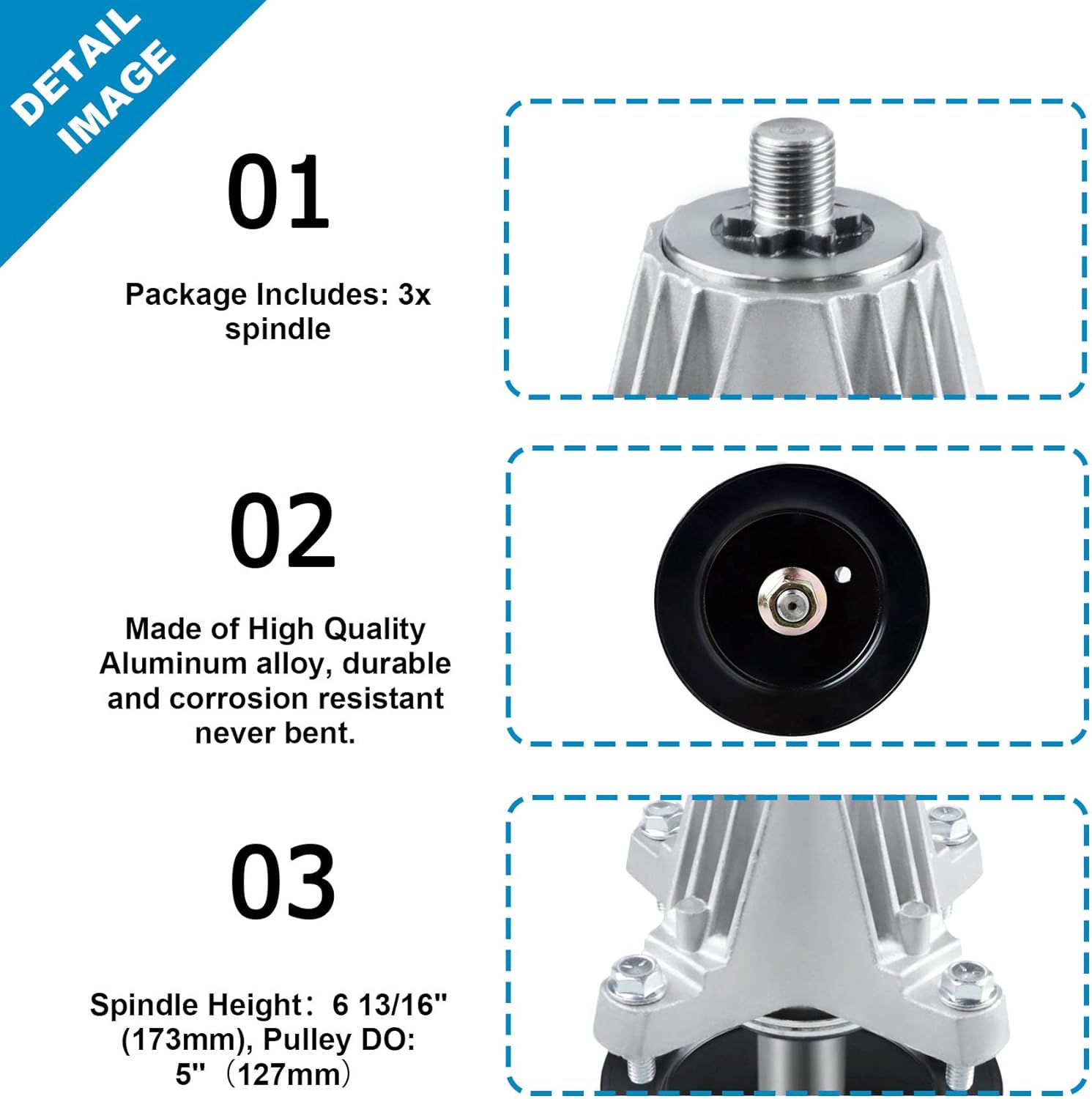 Spindle Assembly for MTD Cub Cadet 618-06980 918-06980 XT1-GT50 RZT-L50 KH 50 inch Deck Mower 3 Pack