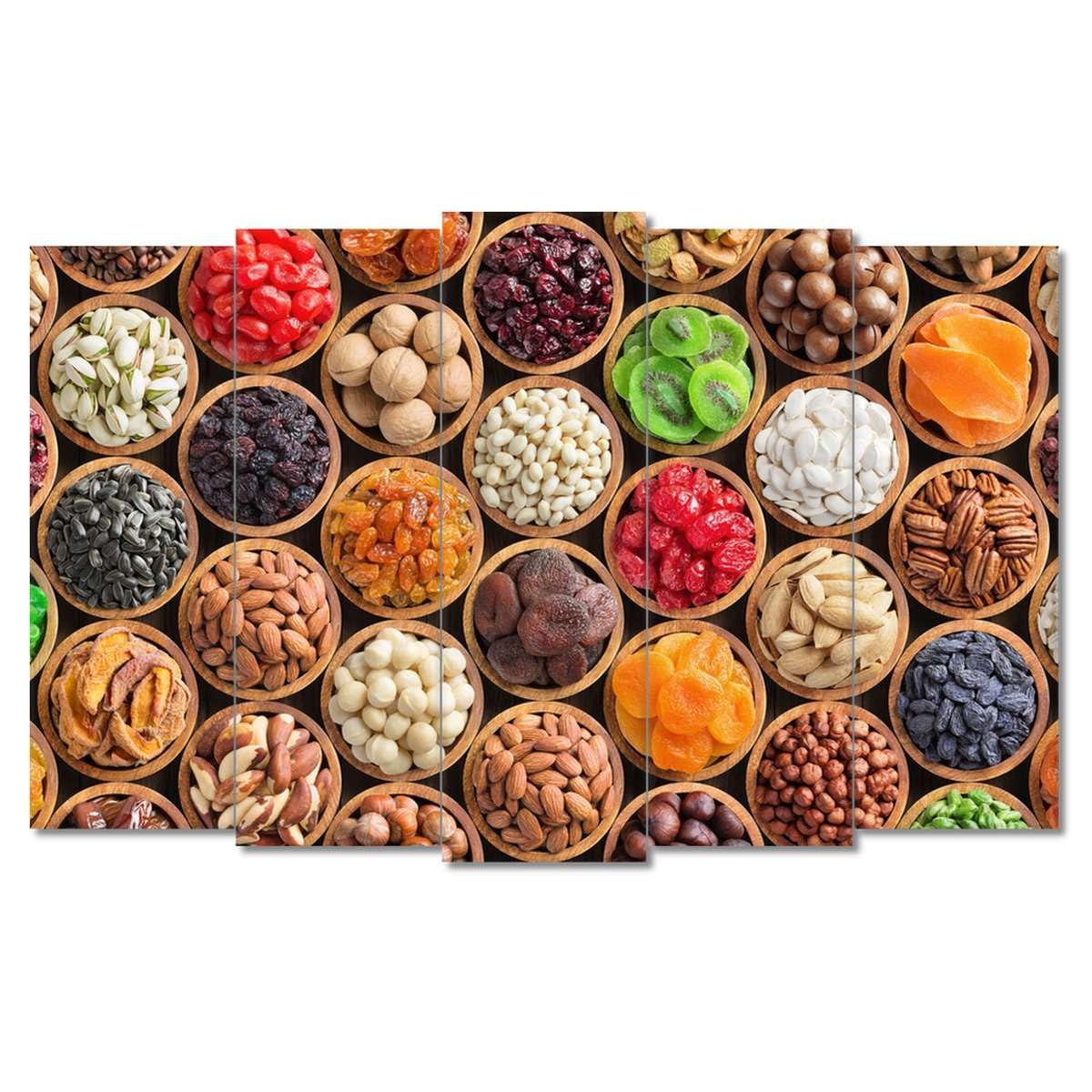 Peinture imprimée sur toile Décoration murale 150 x 95 cm Fruits secs et noix N° H9560M_PC5AP