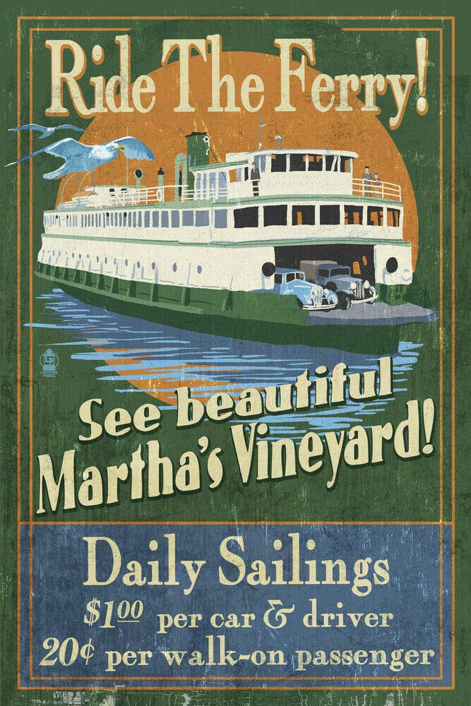 BCTS Marthas Vineyard Ma Ferry Ride Sign Funny Vintage Metal Sign 8x12 inches