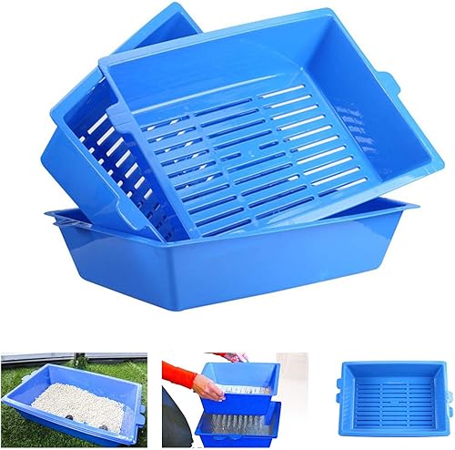 Caja de arena para gatos, 3 cajas de arena para gatos, cajas de arena autolimpiables para gatos, sin necesidad de palar bandeja de arena perezosa