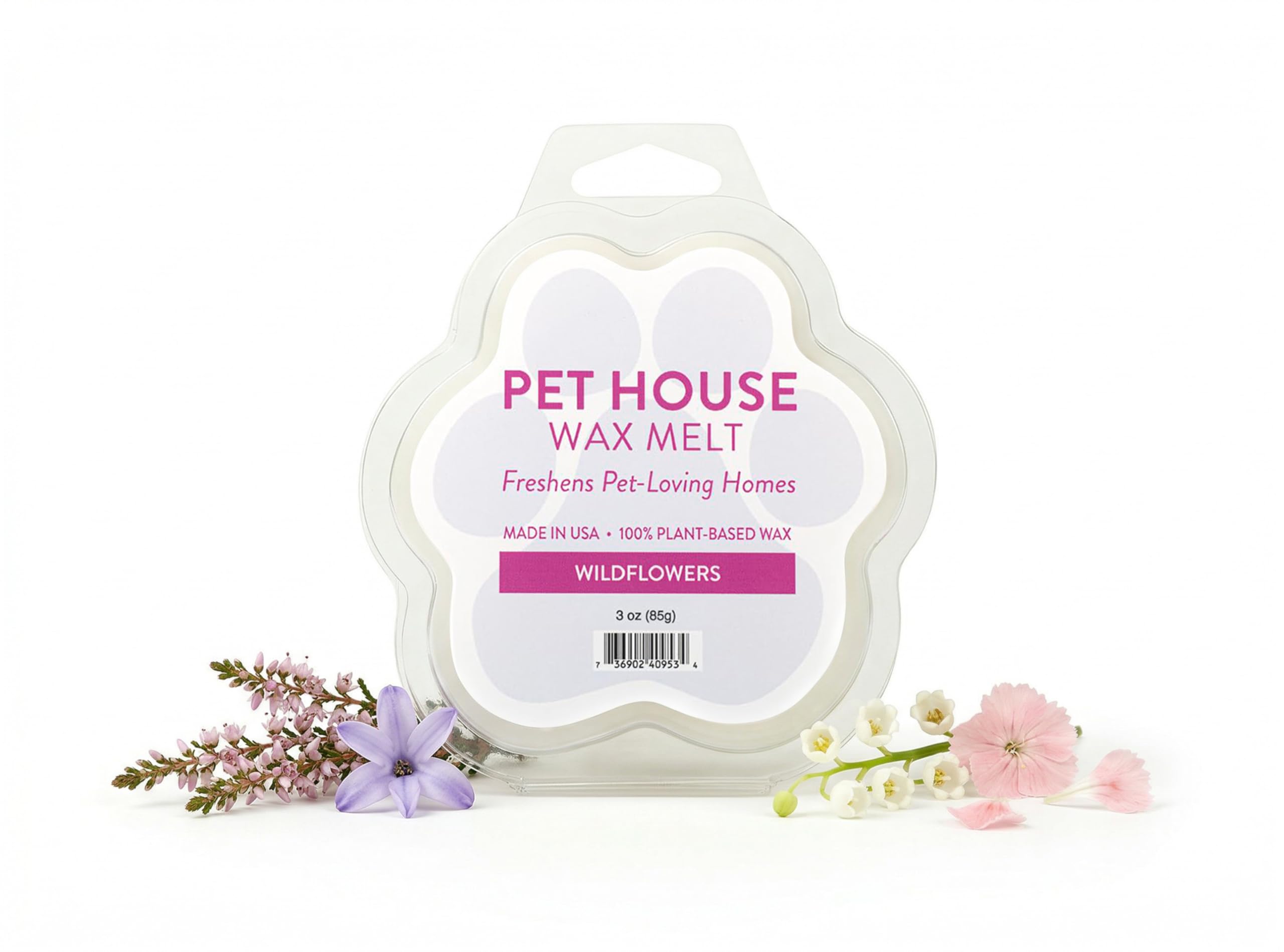 Wildflowers Scented Wax Melts Plant-Based Wax, 2 Pack Pet House
