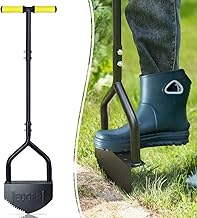 Colwelt Manual Edger Lawn Tool 40-inch, Half Moon Edger Chopper Lawn Tool with V-Shape Serrated Blade, Solid Steel Lawn Edger Tool with Soft T-Grip, Garden Edger for Sidewalk, Grass, Yard, Landscape